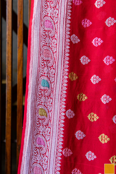 This is a beautiful Banarasi georgette handwoven saree with intricate kadhwa meenakari buttas. Soft and easy to drape. New trend of Silk Saree designs, Silk Saree for artists, art lovers, architects, saree lovers, Saree connoisseurs, musicians, dancers, doctors, Silk Saree, indian saree images, latest sarees with price, only saree images, new Silk saree design.