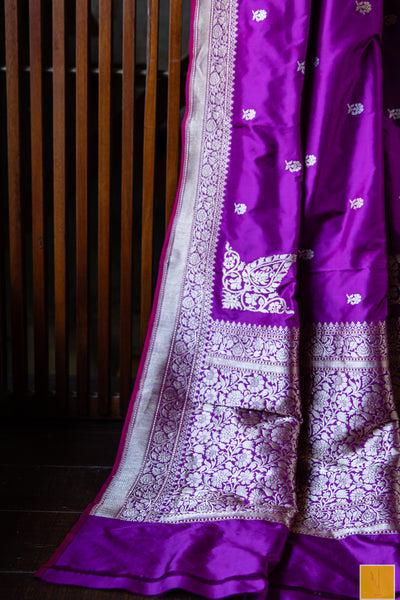 This is a gorgeous Banarasi katan silk handwoven saree with kadhwa sona rupa buttas and koniya. New trend of Silk Saree designs, Silk Saree for artists, art lovers, architects, saree lovers, Saree connoisseurs, musicians, dancers, doctors, Silk Saree, indian saree images, latest sarees with price, only saree images, new Silk saree design.