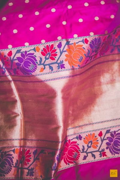 Pink love - Dark Pink Banarasi Katan Silk Saree