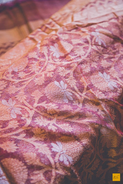 This is a gorgeous net Banarasi handwoven silk Saree with pink body and a red slevedge. New trend of Banarasi Saree designs, Banarasi Saree for artists, art lovers, architects, saree lovers, Saree connoisseurs, musicians, dancers, doctors, Banarasi silk saree, indian saree images, latest sarees with price, only saree images, new Banarasi saree design.