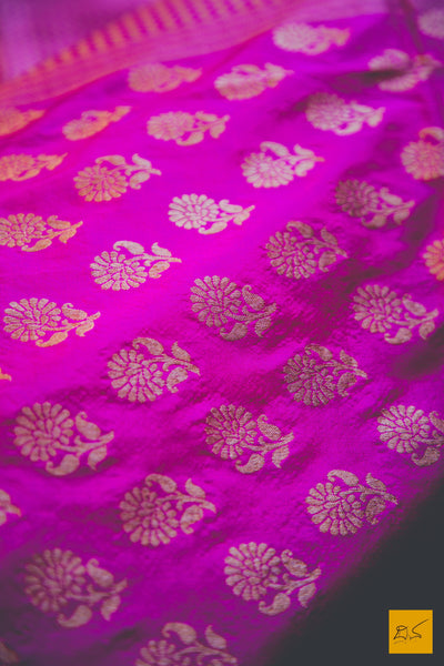 A beautiful katan silk banarasi handwoven sari with a pink body. New trend of Banarasi Saree designs, Banarasi Saree for artists, art lovers, architects, saree lovers, Saree connoisseurs, musicians, dancers, doctors, Banarasi Katan silk saree, indian saree images, latest sarees with price, only saree images, new Banarasi saree design.