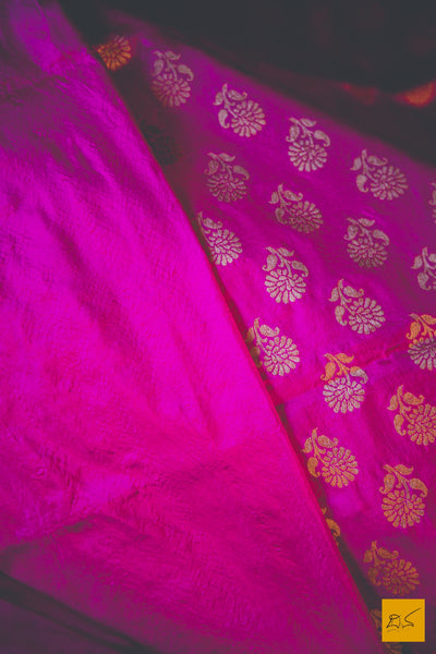 A beautiful katan silk banarasi handwoven sari with a pink body. New trend of Banarasi Saree designs, Banarasi Saree for artists, art lovers, architects, saree lovers, Saree connoisseurs, musicians, dancers, doctors, Banarasi Katan silk saree, indian saree images, latest sarees with price, only saree images, new Banarasi saree design.