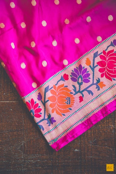 Pink love - Dark Pink Banarasi Katan Silk Saree
