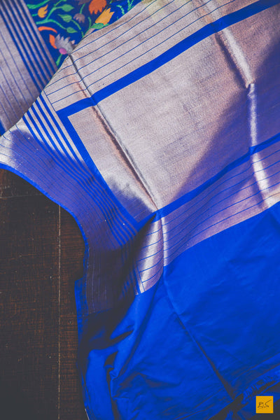 A banarasi saree with matka silk body and pure katan silk border. The saree is special for its lovely meenakaeri border. This trendy banarasi saree has a katan silk border, pallu and blouse. The lower border has lovely colourful jaal weaving in multiple colours.  This saree goes well for both formal and informal gatherings. Accessorise this saree with a gajra and pearl accessories to complete the look.
