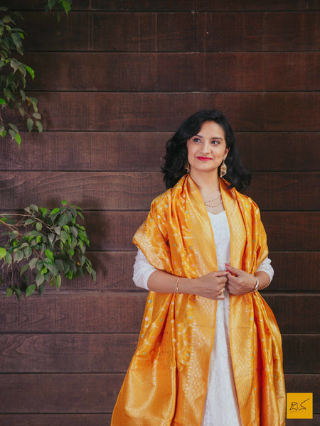 This is a beautiful banarasi katan silk dupatta with hints of meenakari. New trend of Banarasi designs, Banarasi for artists, art lovers, architects, dupatta lovers, dupatta connoisseurs, musicians, dancers, doctors, Banarasi Katan silk dupatta, indian dupatta images, latest dupatta with price, only dupatta images, new Banarasi dupatta design.