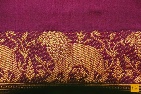 This is a beautiful banarasi katan silk saree with sona rupa kadhwa lion motifs. New trend of Banarasi designs, Banarasi for artists, art lovers, architects, saree lovers, saree connoisseurs, musicians, dancers, doctors, Banarasi Katan silk saree, indian saree images, latest saree with price, only saree images, new Banarasi saree design.