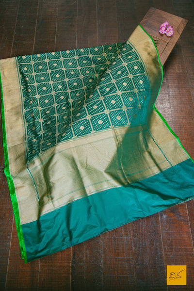 Indian wedding,festivals, handwoven saree for classical music singers, dancers, architects, saree connoiseurs, saree collectors, brides, brides maids. This is a pure katan silk saree which has a very soft drape and can be accessorised with diamonds, peals, precious stone jewellery depending on the occasion. Looks dressy with a gajra too. Traditional yet contemporary in its look.