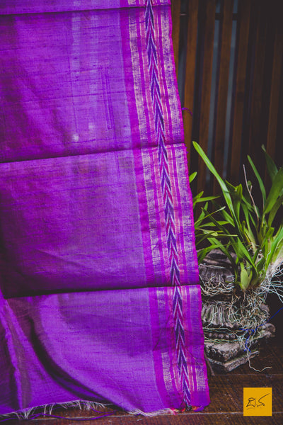 Omkaari - Pink & Purple Raw (Dupion) Silk Saree
