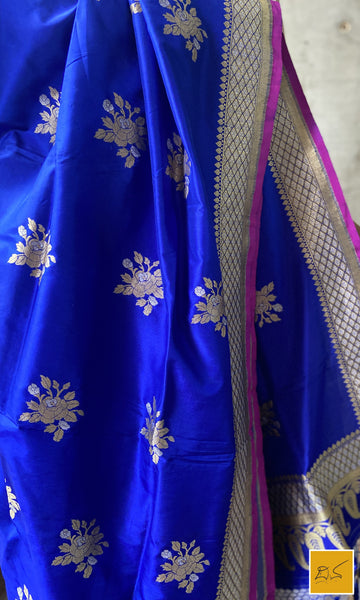 This is a gorgeous blue banarasi katan silk handwoven dupatta with kadhwa meenakari buttas. New trend of Silk Dupatta designs, Silk Dupatta for artists, art lovers, architects, dupatta lovers, Dupatta connoisseurs, musicians, dancers, doctors, Silk dupatta, indian dupatta images, latest dupattas with price, only dupatta images, new Silk dupatta design.