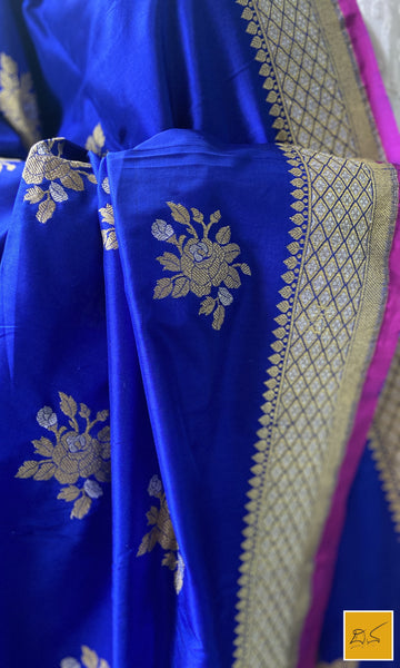 This is a gorgeous blue banarasi katan silk handwoven dupatta with kadhwa meenakari buttas. New trend of Silk Dupatta designs, Silk Dupatta for artists, art lovers, architects, dupatta lovers, Dupatta connoisseurs, musicians, dancers, doctors, Silk dupatta, indian dupatta images, latest dupattas with price, only dupatta images, new Silk dupatta design.