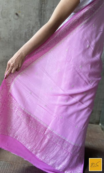 This is a gorgeous baby pink banarasi munga silk handwoven dupatta with kadhwa buttas woven in rupa zari. New trend of Silk Dupatta designs, Silk Dupatta for artists, art lovers, architects, dupatta lovers, Dupatta connoisseurs, musicians, dancers, doctors, Silk dupatta, indian dupatta images, latest dupattas with price, only dupatta images, new Silk dupatta design.