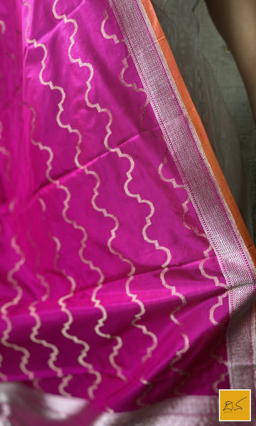 This is a gorgeous a pink banarasi katan silk handwoven dupatta with intricate jaal pattern. New trend of Silk Dupatta designs, Silk Dupatta for artists, art lovers, architects, dupatta lovers, Dupatta connoisseurs, musicians, dancers, doctors, Silk dupatta, indian dupatta images, latest dupattas with price, only dupatta images, new Silk dupatta design.