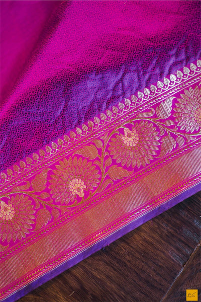 A beautiful katan silk banarasi handwoven sari with a pink body. New trend of Banarasi Saree designs, Banarasi Saree for artists, art lovers, architects, saree lovers, Saree connoisseurs, musicians, dancers, doctors, Banarasi Katan silk saree, indian saree images, latest sarees with price, only saree images, new Banarasi saree design.