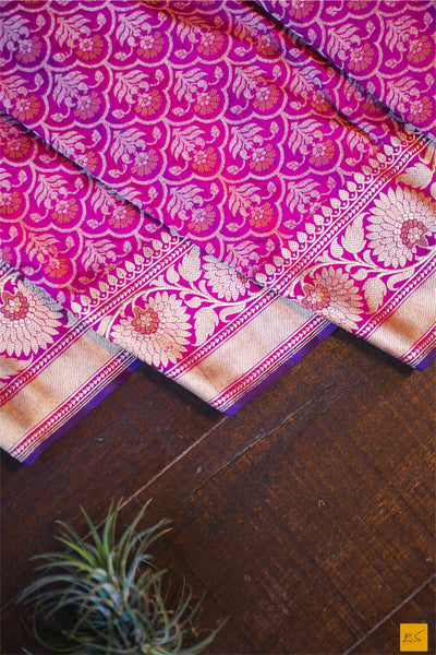 A beautiful katan silk banarasi handwoven sari with a pink body. New trend of Banarasi Saree designs, Banarasi Saree for artists, art lovers, architects, saree lovers, Saree connoisseurs, musicians, dancers, doctors, Banarasi Katan silk saree, indian saree images, latest sarees with price, only saree images, new Banarasi saree design.