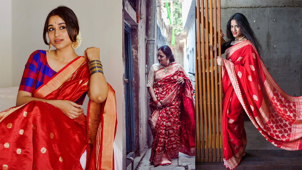 A Valentine's Day Guide to Wearing Red Sarees