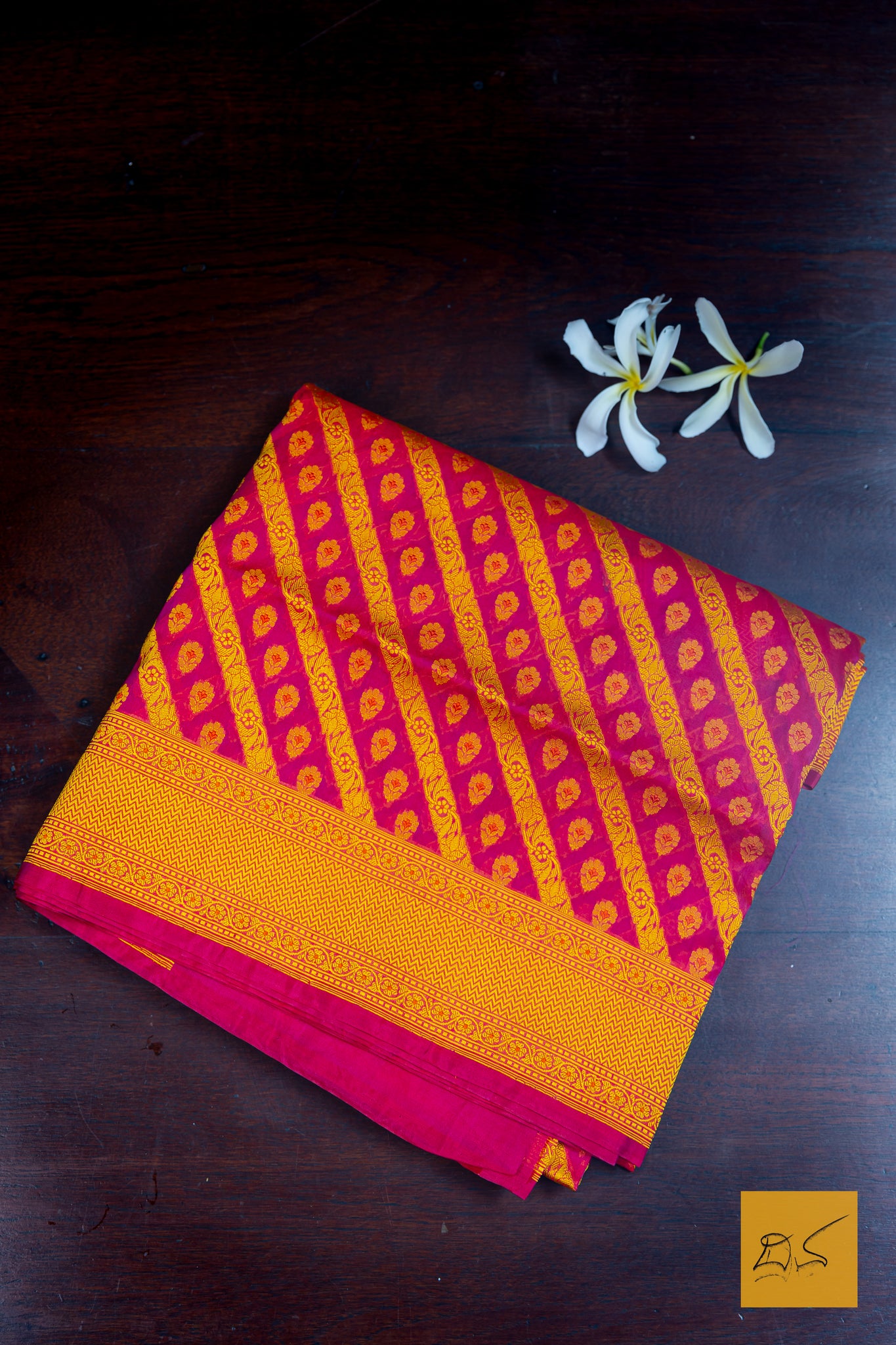 Ganavati- Pink Banarasi Organza Handwoven Saree