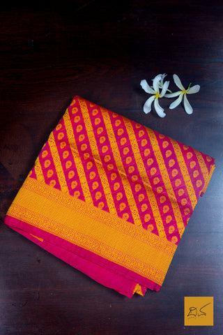 Ganavati- Pink Banarasi Organza Handwoven Saree