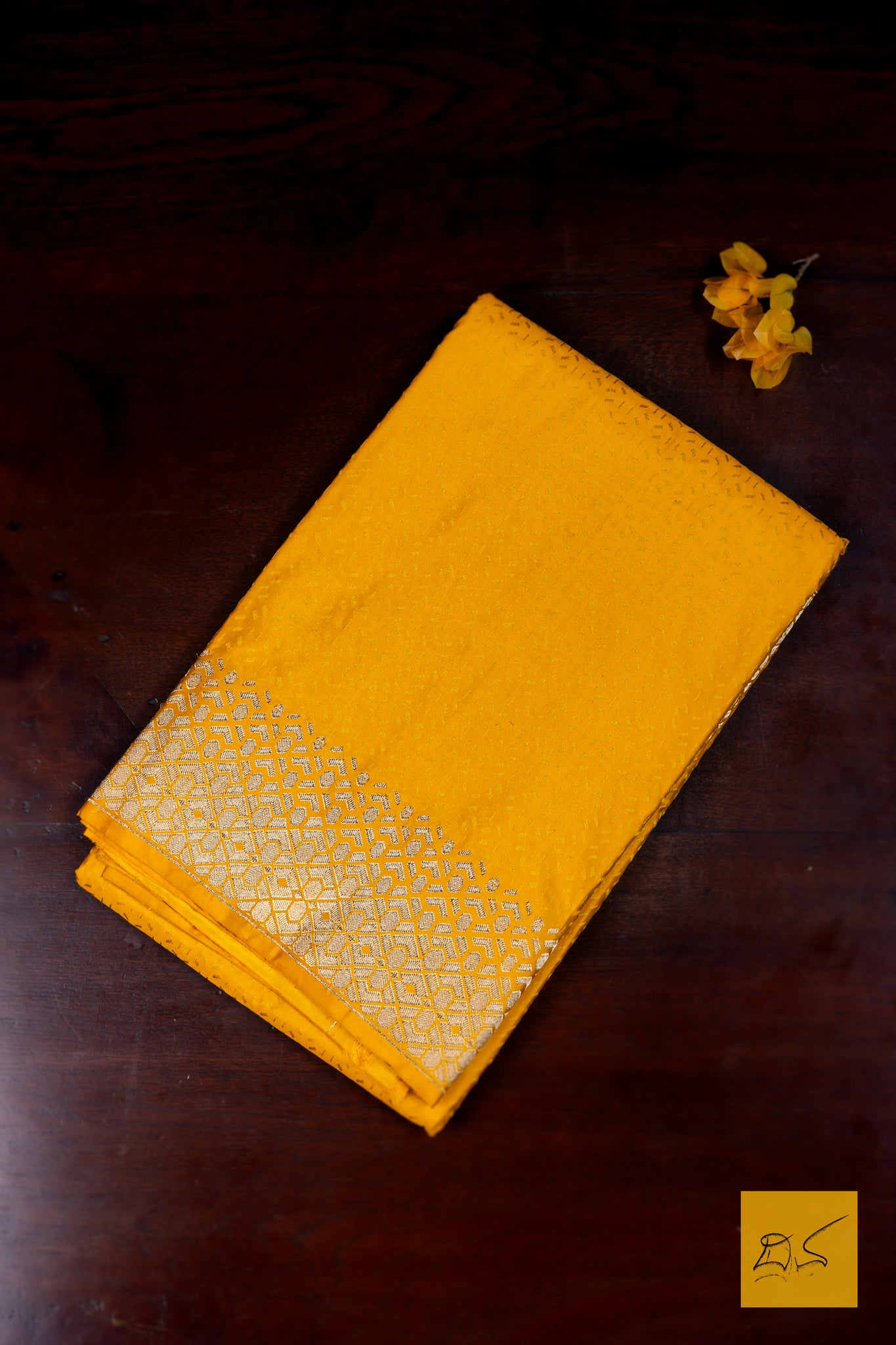 Pramisha- Yellow Banarasi Katan Silk Handwoven Saree
