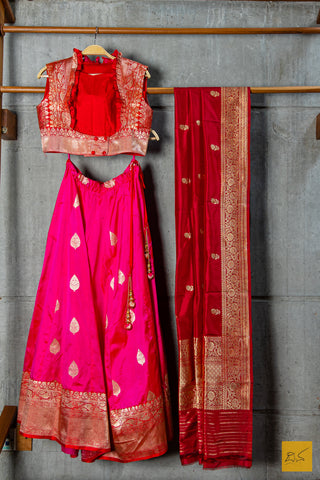 Pure banarasi katan silk lehenga choli. suits formal occasions like wedding, house warming, sangeeth, mehendi and more