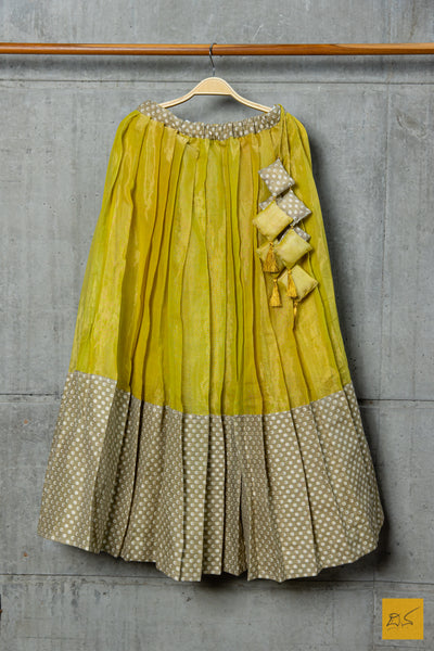 Lehenga for both formal and informal occasions like, wedding, house warmimg, music concerts, dance concerts, cocktails and more. very easy to handle. pure silk cotton fabrics.