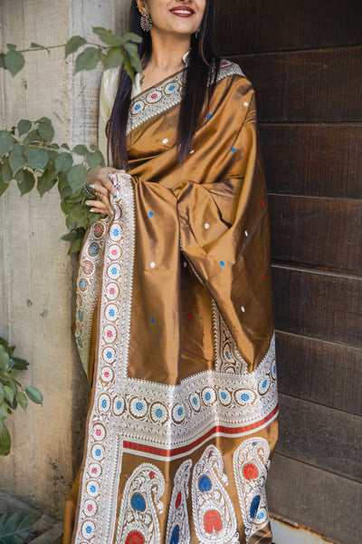 Usha Baluchari Silk Handwoven Saree