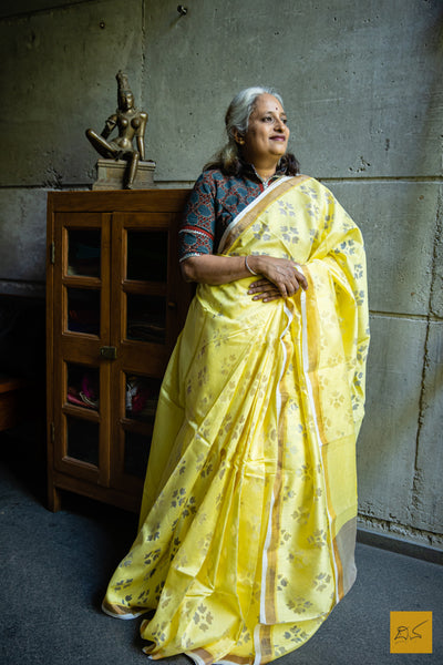 Yellow Silk Handwoven Saree