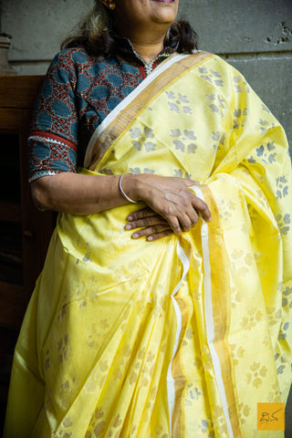 Yellow Silk Handwoven Saree