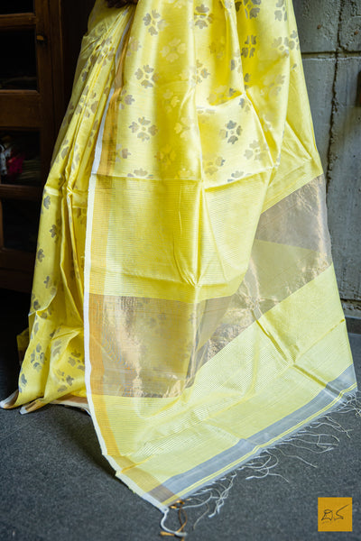 Yellow Silk Handwoven Saree