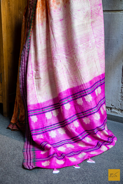Dhimati Tussar Silk Handmade Shibori Saree