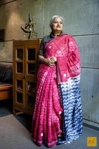Ahana Cotton Shibori handmade Saree