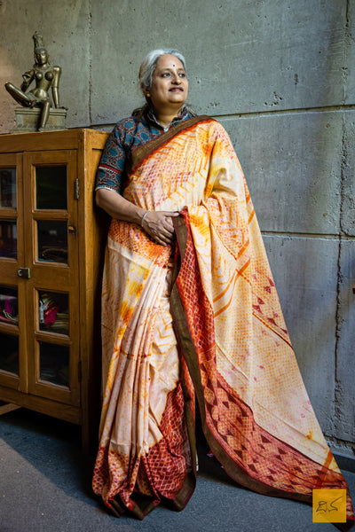 Satyaa Silk Cotton Shibori Handmade saree