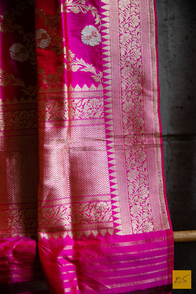 Kriya - Pink Banarasi Katan Silk Handwoven Dupatta