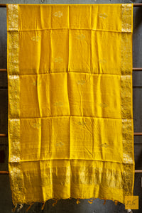 Nirgunaa - Yellow Banarasi katan Silk Dupatta