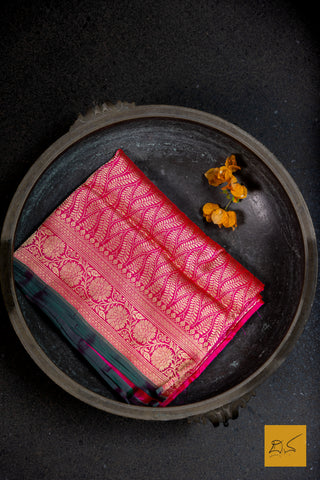 Rani Pink Brocade Banarasi Katan Silk Saree