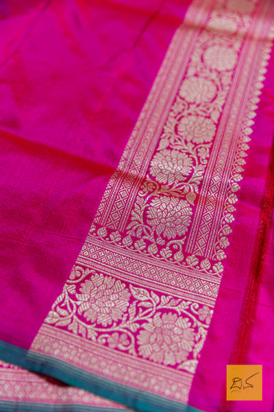 Rani Pink Brocade Banarasi Katan Silk Saree