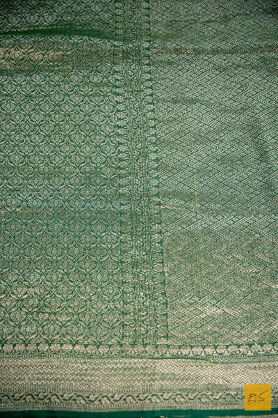 Green Brocade Banarasi Georgette Saree