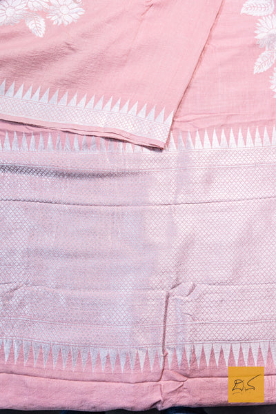Poorvi- Baby Pink Banarasi Tussar Georgette  Saree