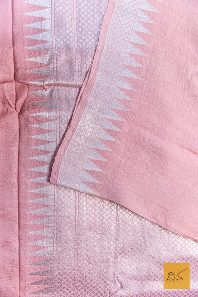 Poorvi- Baby Pink Banarasi Tussar Georgette  Saree