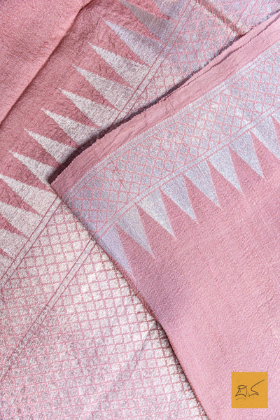 Poorvi- Baby Pink Banarasi Tussar Georgette  Saree