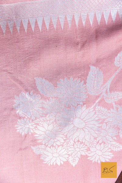 Poorvi- Baby Pink Banarasi Tussar Georgette  Saree