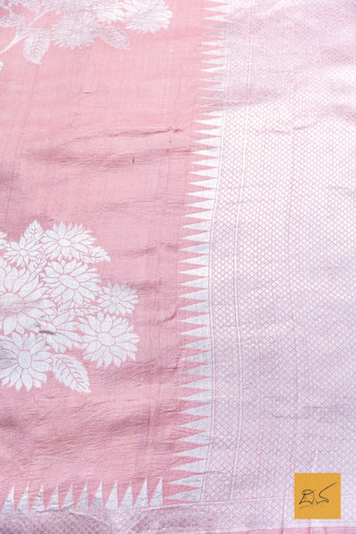 Poorvi- Baby Pink Banarasi Tussar Georgette  Saree