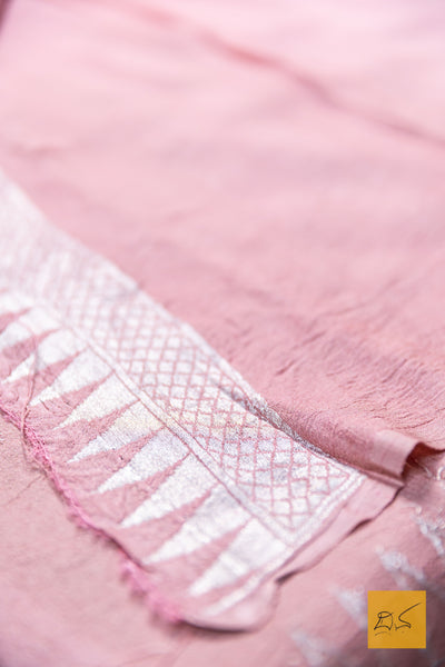 Poorvi- Baby Pink Banarasi Tussar Georgette  Saree
