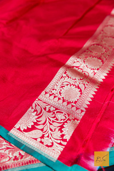 Red Brocade Banarasi Katan Silk Saree