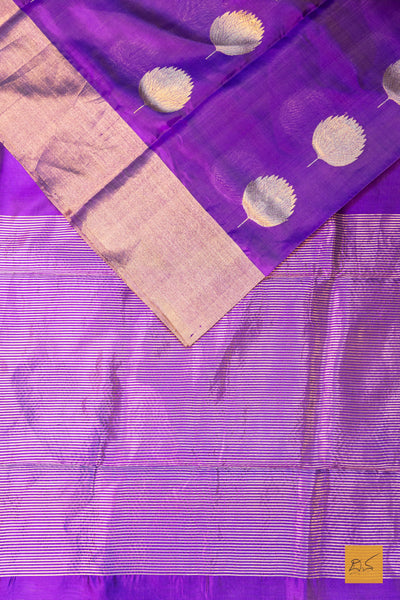 Ishumathi- Purple Chanderi Pure Silk Handwoven Saree