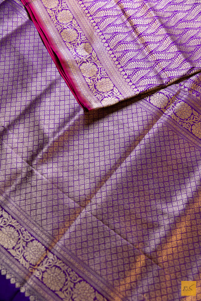 Devi- Purple Banarasi Katan Silk Brocade Saree