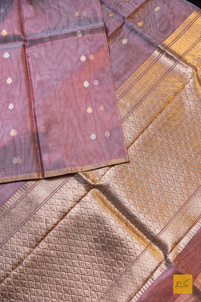 Mrinalini - Red Banarasi Tissue Silk Organza Handwoven Saree