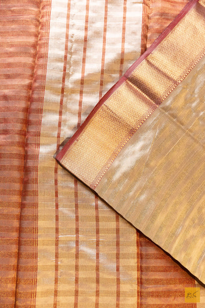 Chandrika-  Off White Maheshwari Pure Silk Handwoven Saree