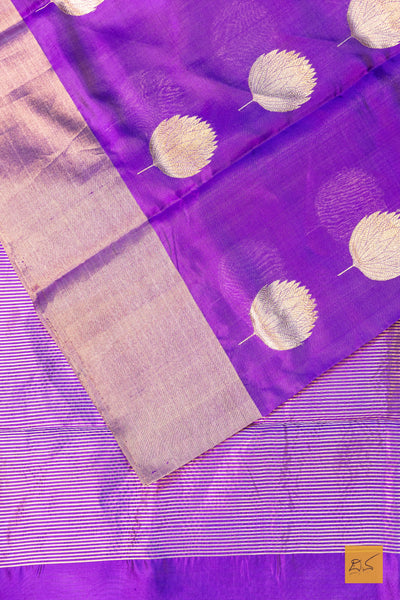 Ishumathi- Purple Chanderi Pure Silk Handwoven Saree