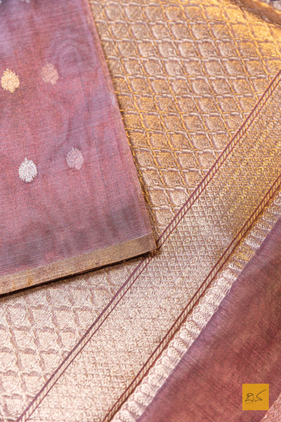 Mrinalini - Red Banarasi Tissue Silk Organza Handwoven Saree