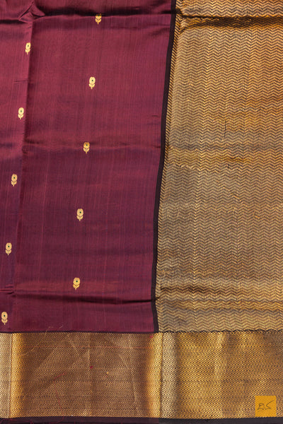 Brown Chanderi Pure Silk Handwoven Saree